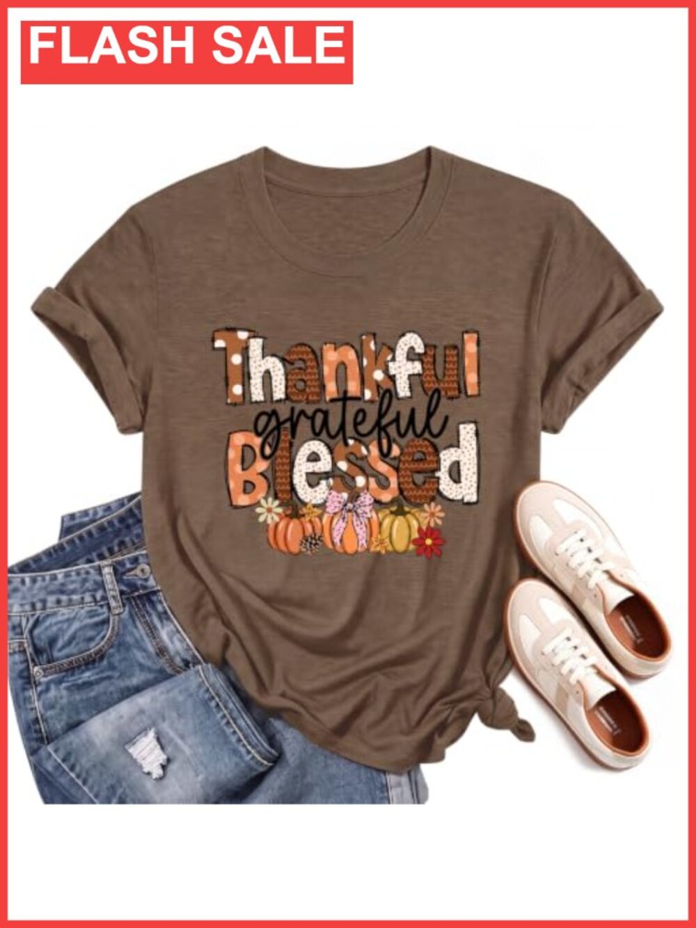 Women's Fall Thanksgiving Pumpkin Graphic T-Shirt Crew Neck Short Sleeve Tee